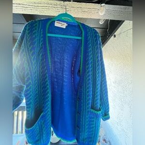 Blue and Green Women's Sweater